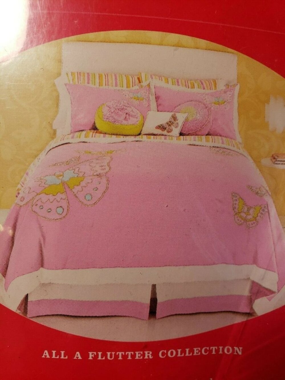 Swell Cynthia Rowley Cotton Full/Queen Duvet Set Cover Shams 3D BUTTERFLY PINK